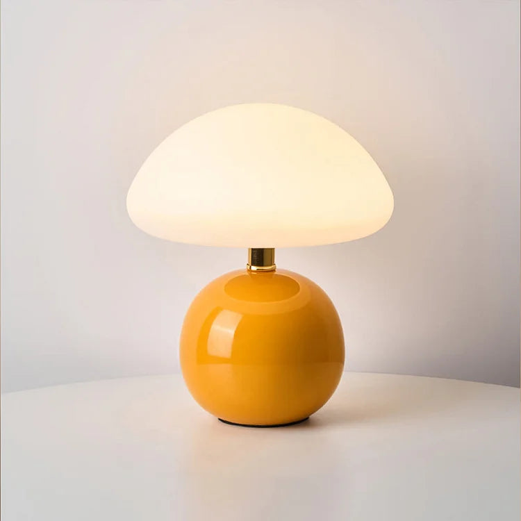 Murom - Lampada da tavolo a forma di fungo con base in ceramica