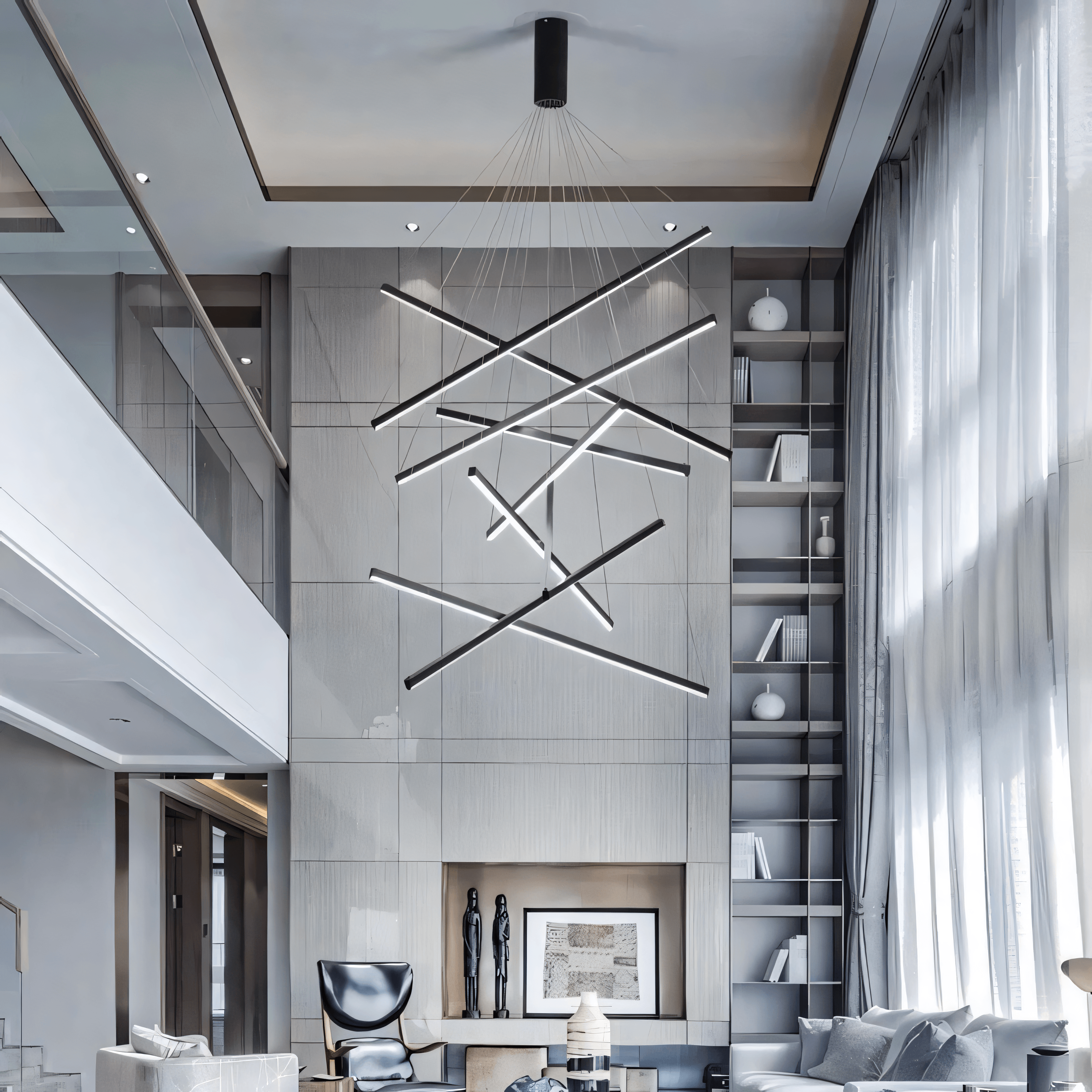 Barionyx – Nested Bar LED Chandelier for Modern Interiors