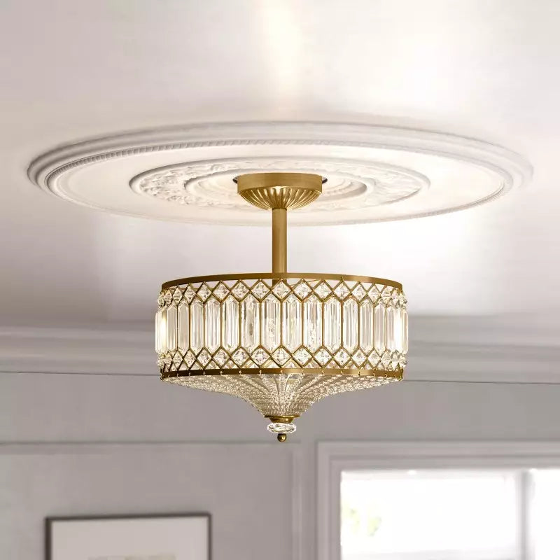 Crysalith – Luxury Crystal Drum Semi Flush Ceiling Light