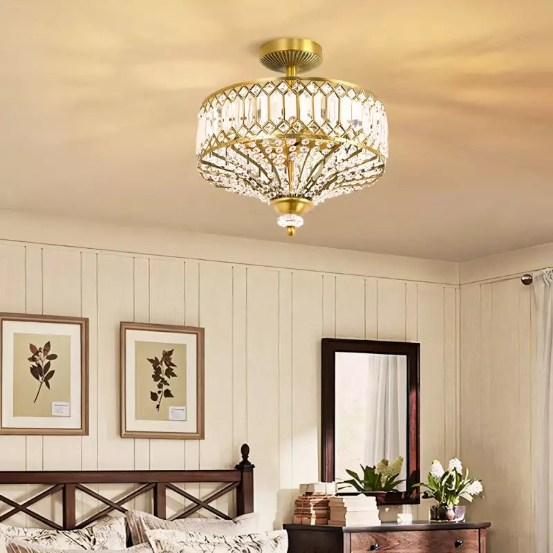 Crysalith – Luxury Crystal Drum Semi Flush Ceiling Light