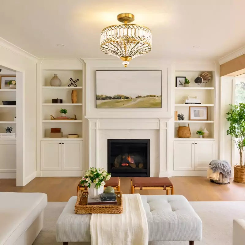 Crysalith – Luxury Crystal Drum Semi Flush Ceiling Light