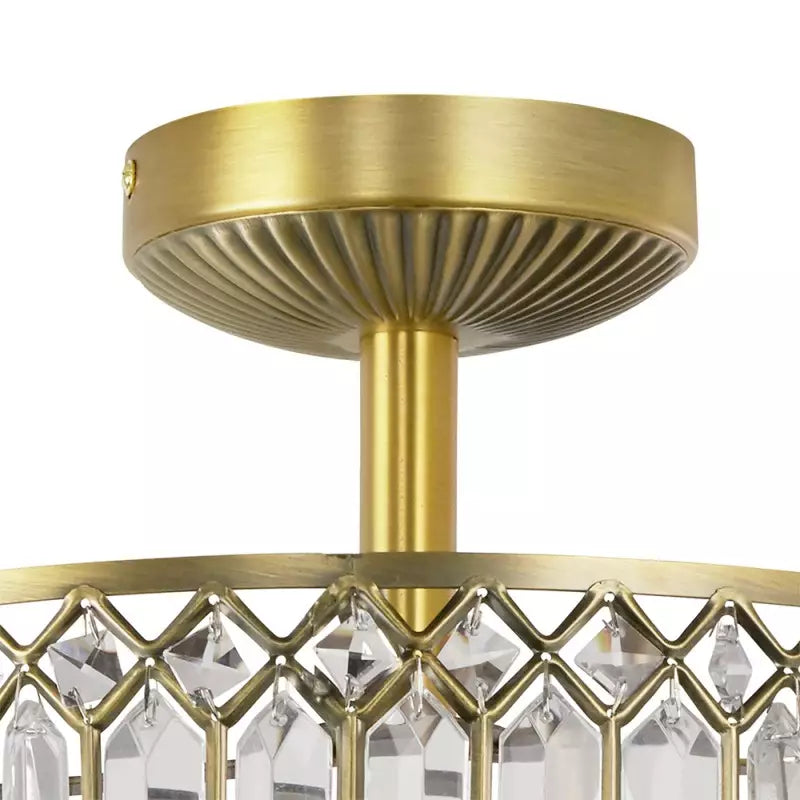 Crysalith – Luxury Crystal Drum Semi Flush Ceiling Light