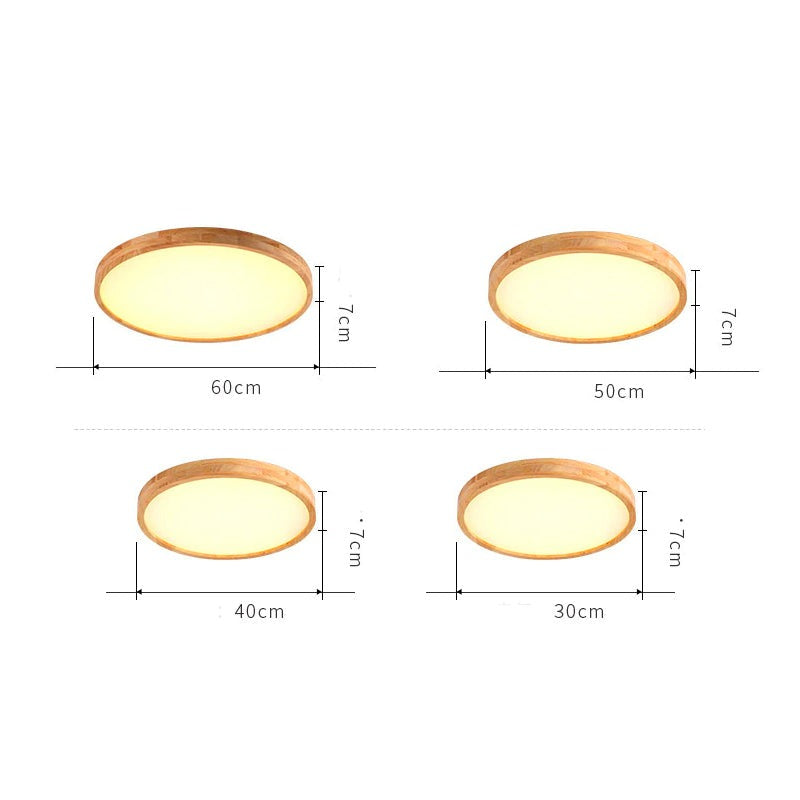 Nevek – Lumină de plafon LED rotundă din lemn ultra subțire