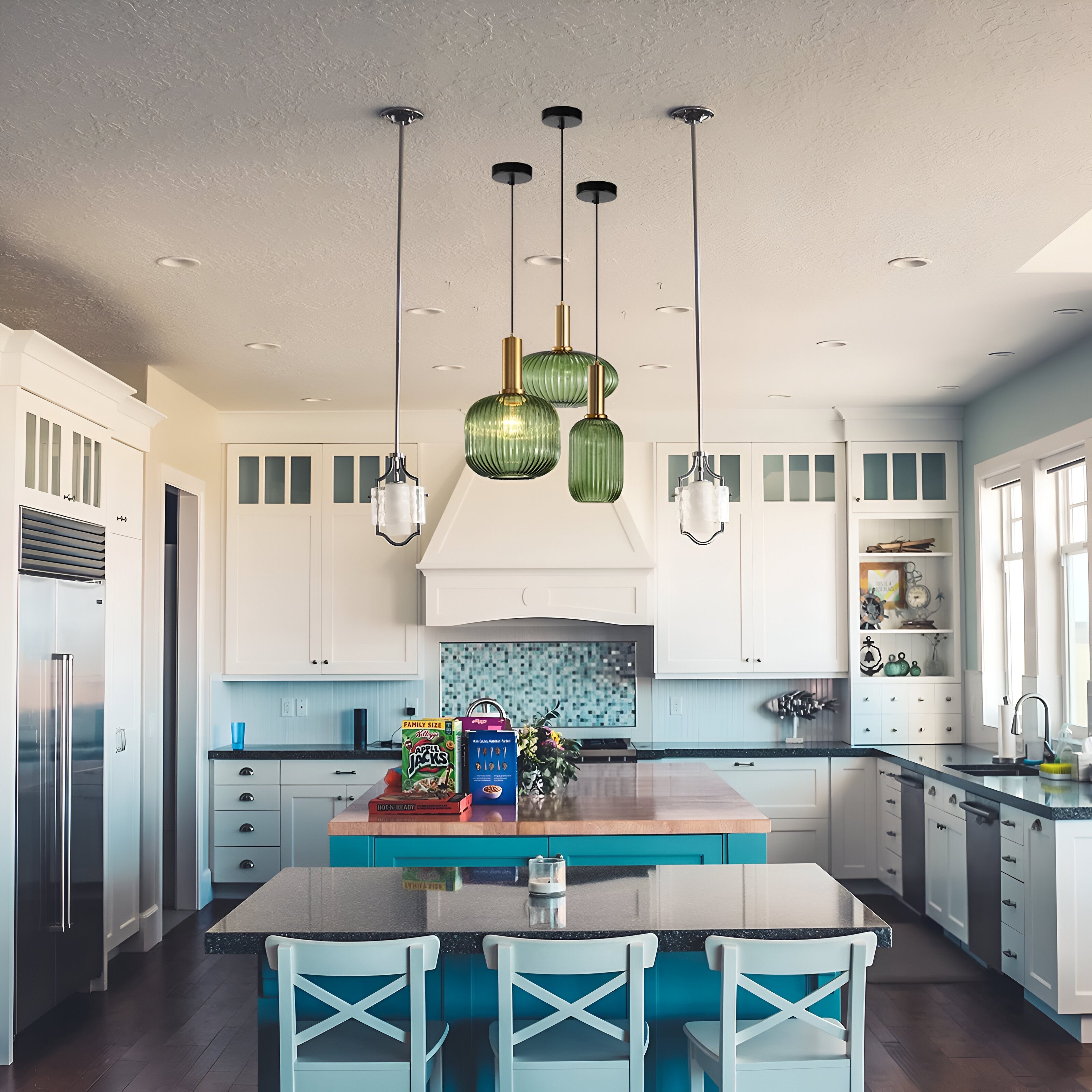 Ezryn - Nordic Colorful Glass Retro Pendant Light