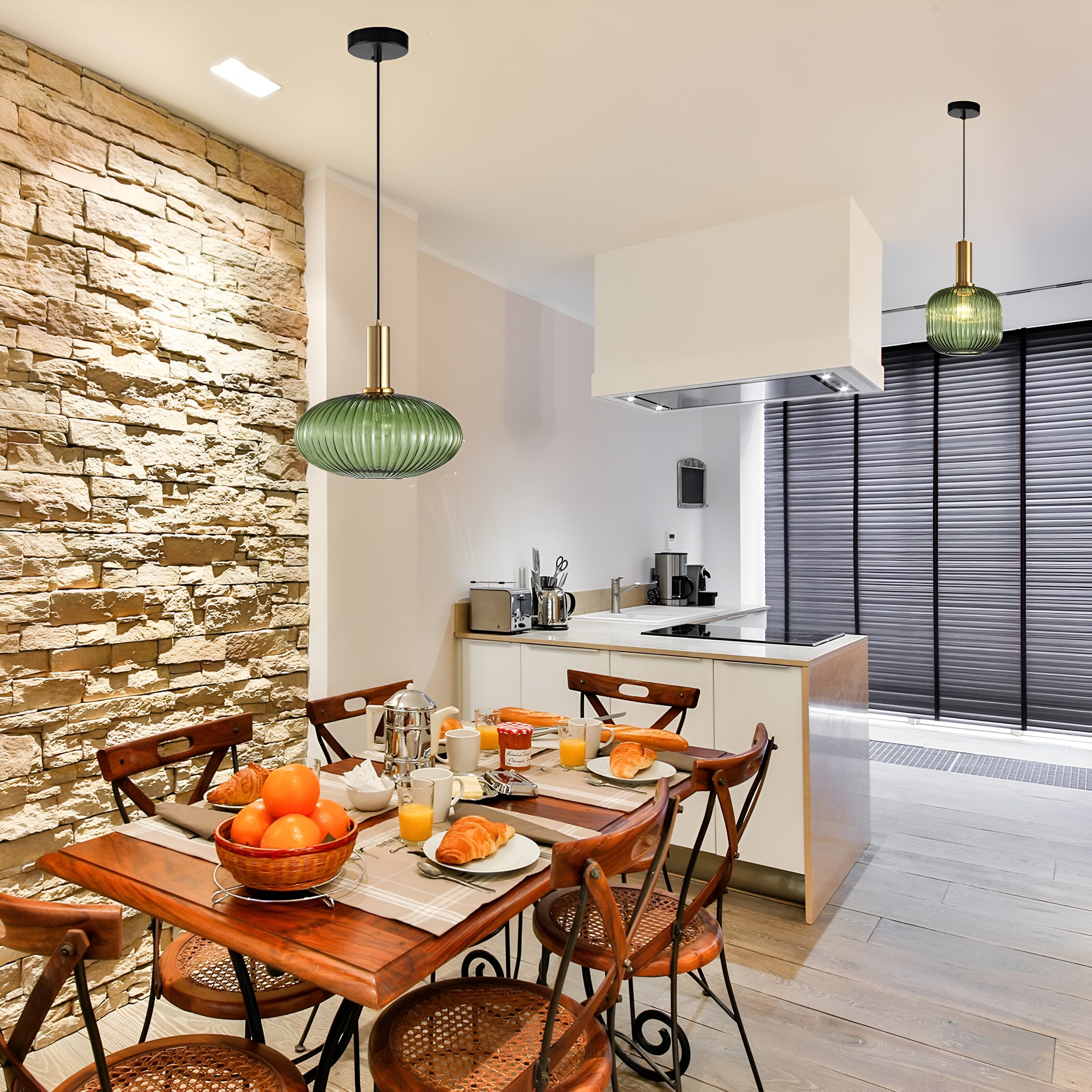 Ezryn - Nordic Colorful Glass Retro Pendant Light