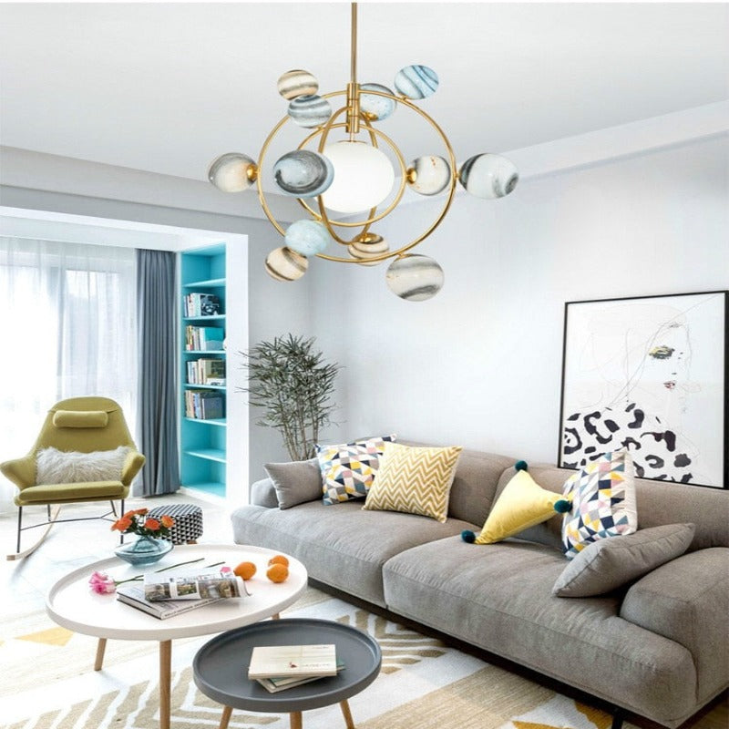 Orbionyx – Planet-Inspired Designer LED Chandelier