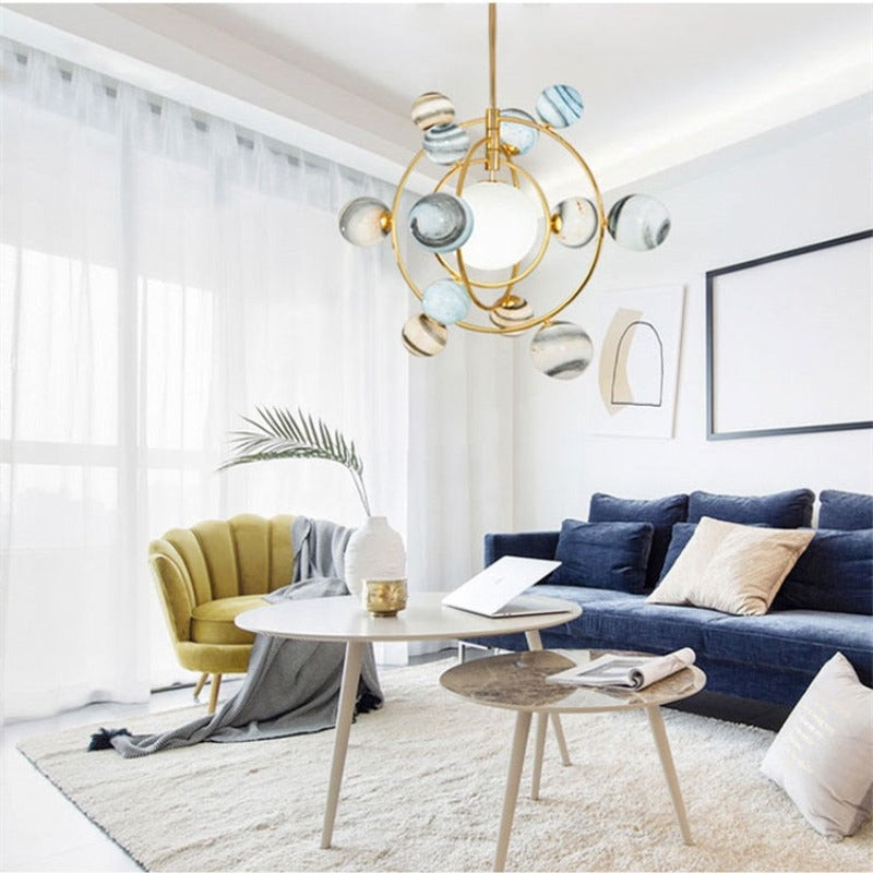 Orbionyx – Planet-Inspired Designer LED Chandelier