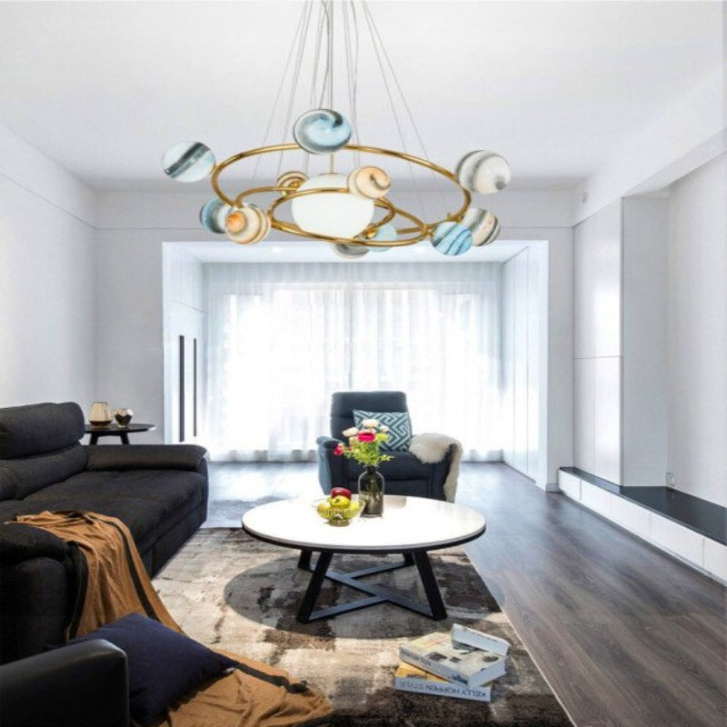 Orbionyx – Planet-Inspired Designer LED Chandelier