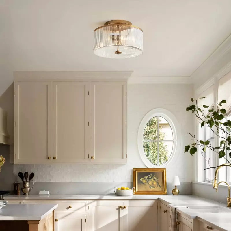 Lorienneva – Lampada da soffitto in vetro a righe rustica