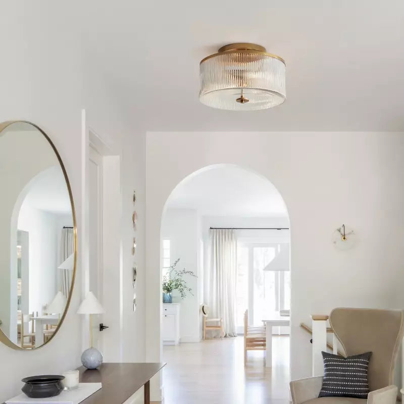 Lorienneva – Lampada da soffitto in vetro a righe rustica