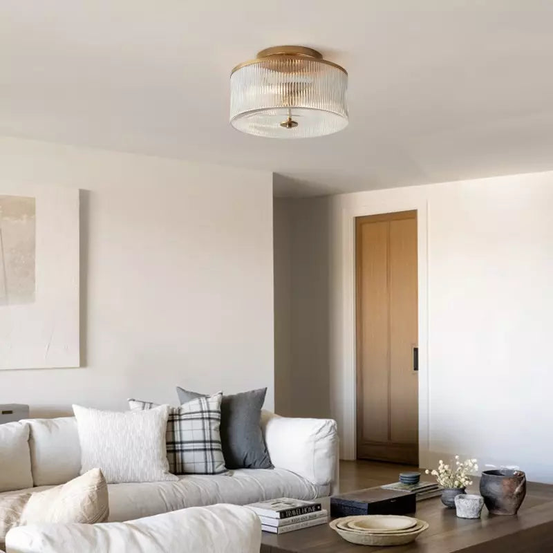 Lorienneva – Lampada da soffitto in vetro a righe rustica