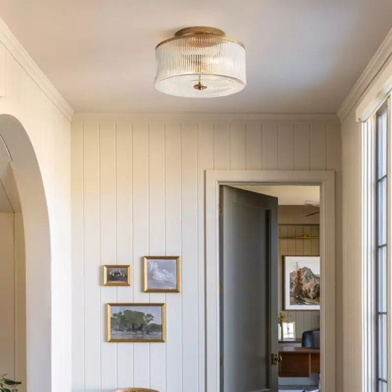 Lorienneva – Lampada da soffitto in vetro a righe rustica