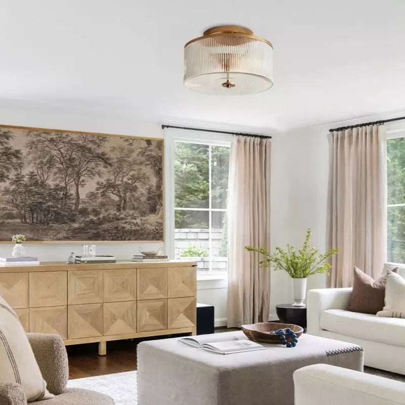 Lorienneva – Lampada da soffitto in vetro a righe rustica