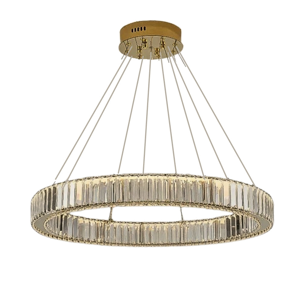 Elaris - Lampadario a cristalli a forma di anello nordico