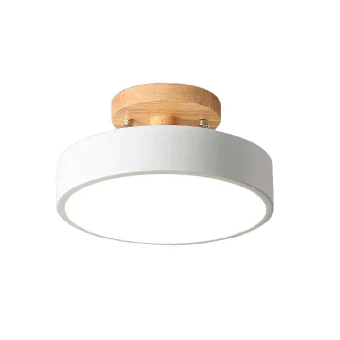 Aqiora – Modern Circular LED Ceiling Light Wood Base