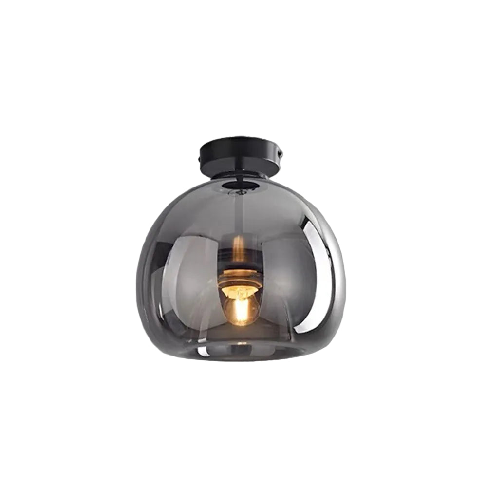 Meliora - Tinted Glass Bowl Semi Flush Ceiling Light