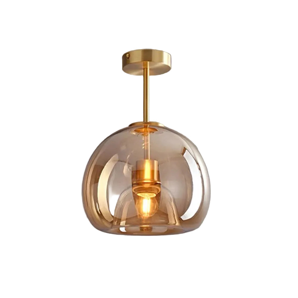 Meliora - Tinted Glass Bowl Semi Flush Ceiling Light
