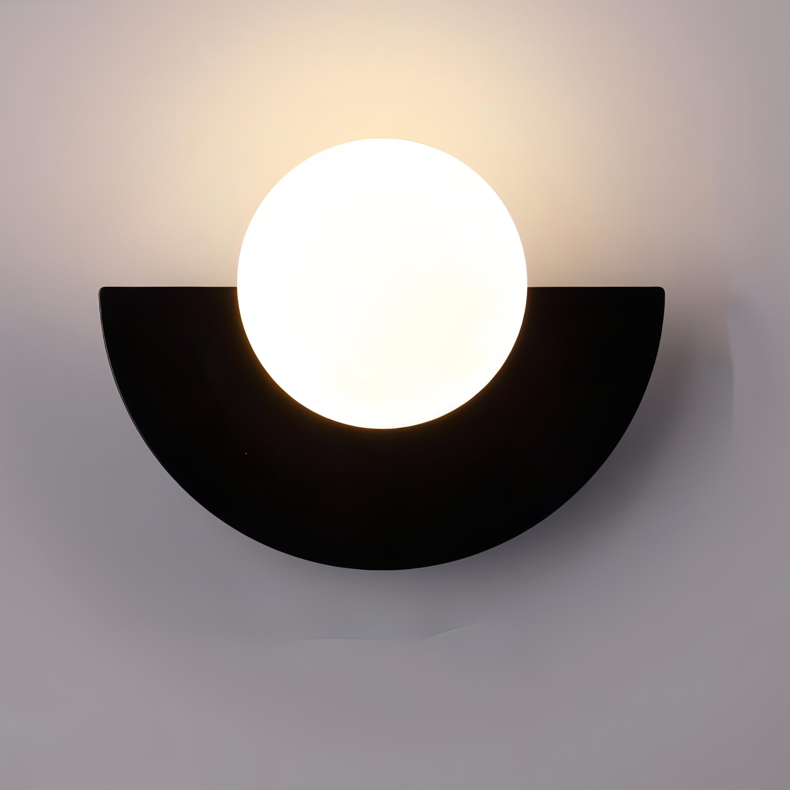 Naorena – Applique murale demi-cercle avec abat-jour rond
