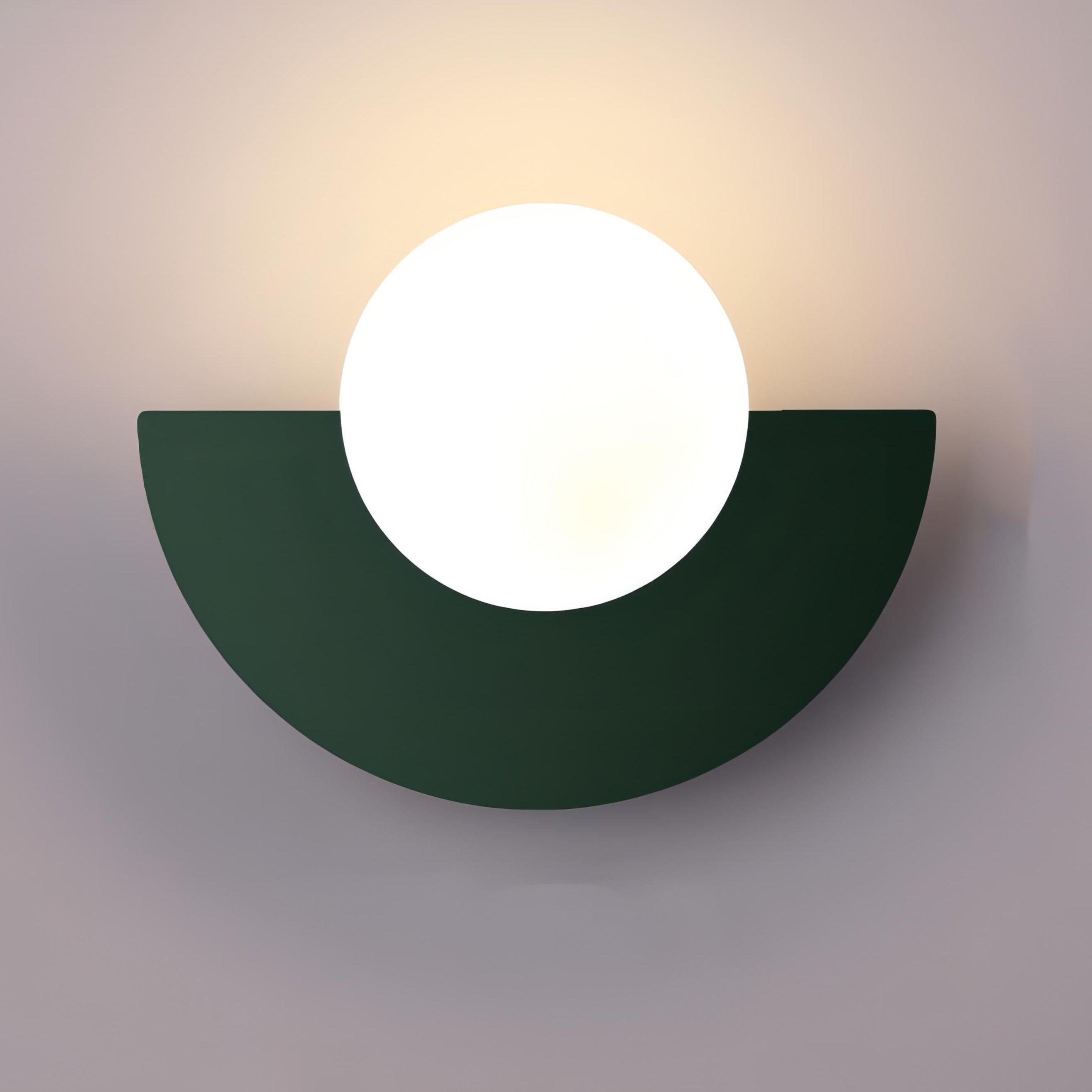 Naorena – Lampada da Parete a Semicerchio con Paralume Rotondo