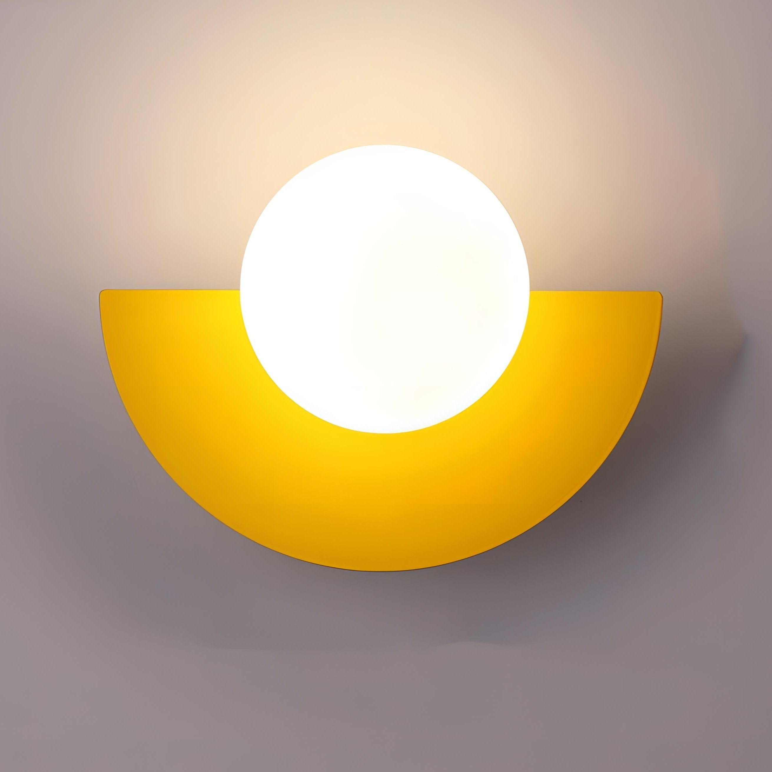 Naorena – Lampada da Parete a Semicerchio con Paralume Rotondo