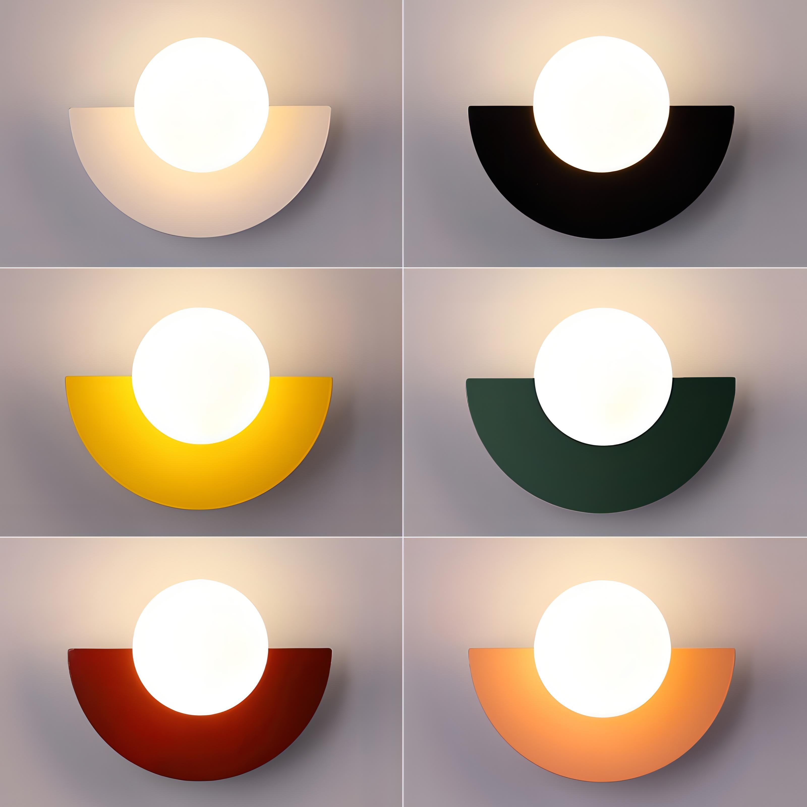 Naorena – Lampada da Parete a Semicerchio con Paralume Rotondo