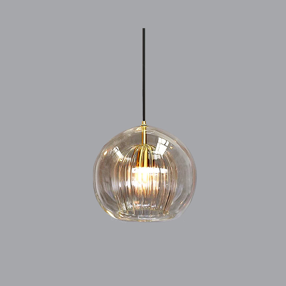 Hailenor - Glass Pendant Light Clear Amber LED