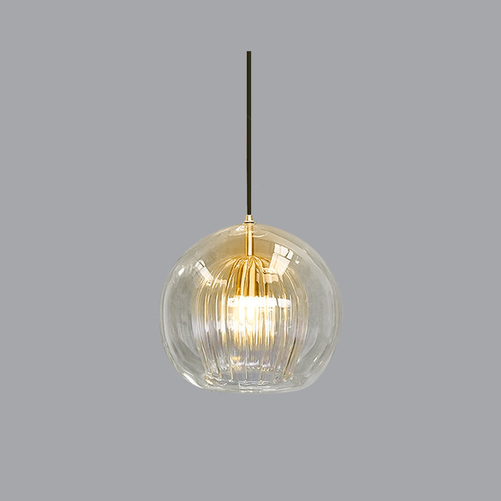 Hailenor - Glass Pendant Light Clear Amber LED