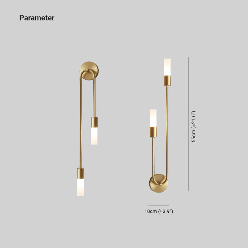 Mezara - Moderní zlaté LED nástěnné svítidlo sada 2 kusů