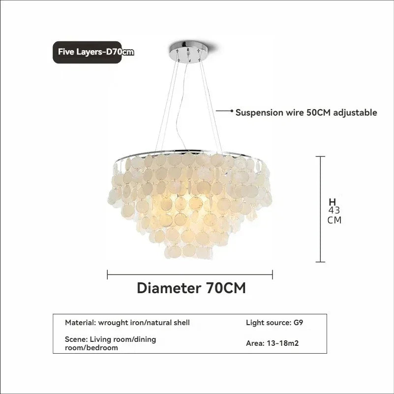 Mirellae- Sculptural Seashell-Inspired Pendant Chandelier