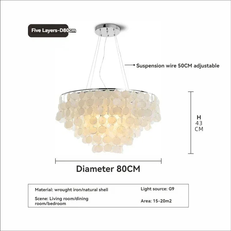 Mirellae- Sculptural Seashell-Inspired Pendant Chandelier