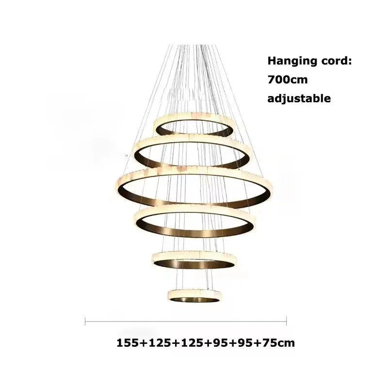 Lunara- Minimalist Marble Pendant Chandelier