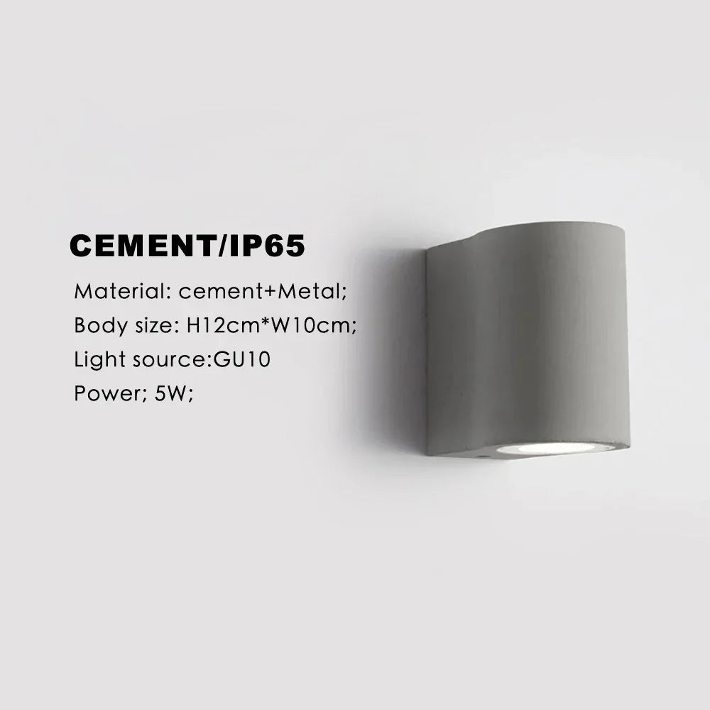 Drovian - Lámpara de pared exterior de cemento