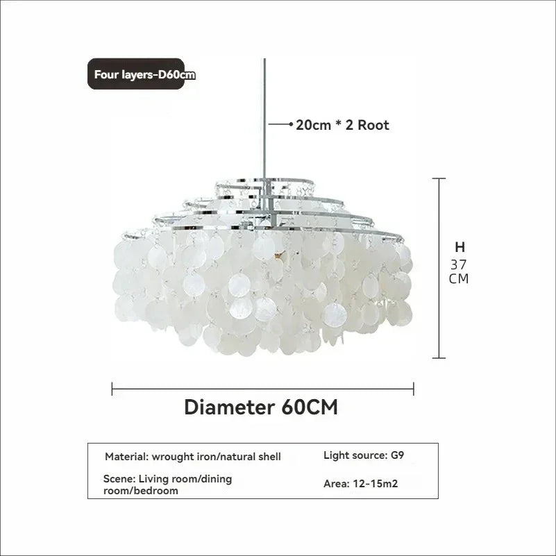 Mirellae- Sculptural Seashell-Inspired Pendant Chandelier