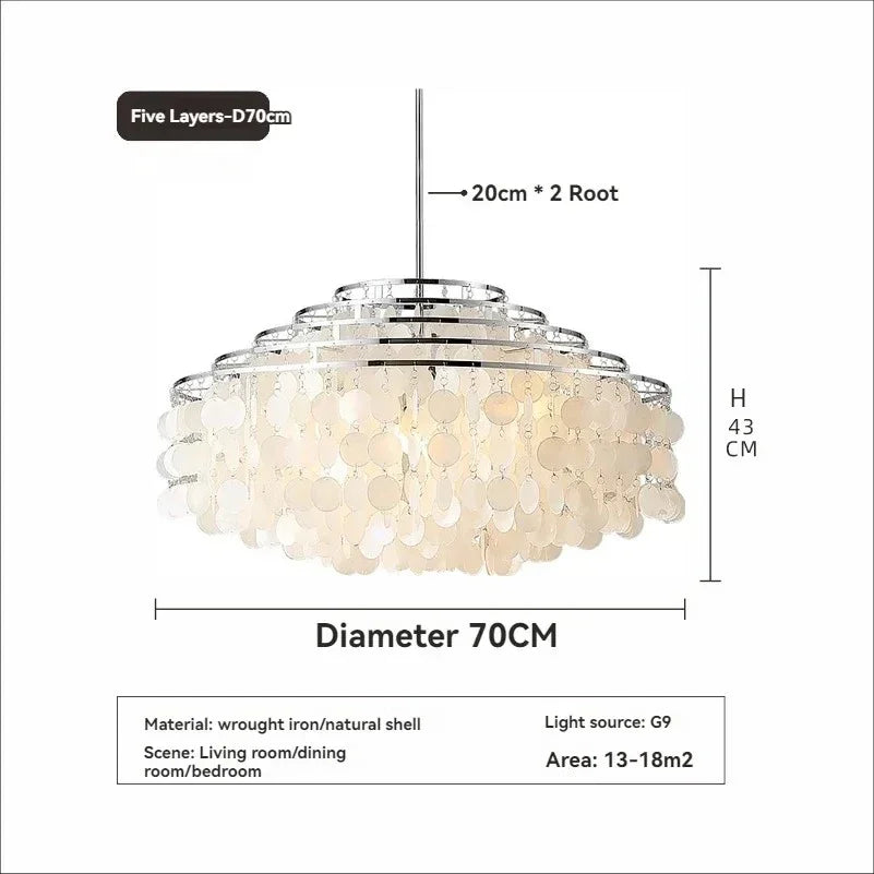 Mirellae- Sculptural Seashell-Inspired Pendant Chandelier