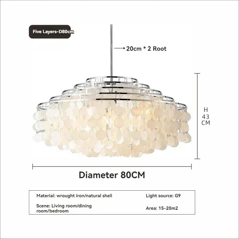 Mirellae- Sculptural Seashell-Inspired Pendant Chandelier