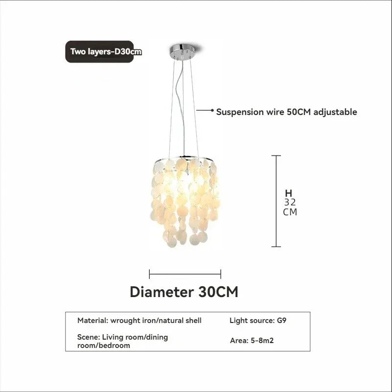 Mirellae- Sculptural Seashell-Inspired Pendant Chandelier