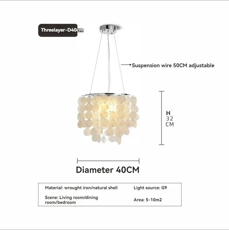 Mirellae- Sculptural Seashell-Inspired Pendant Chandelier