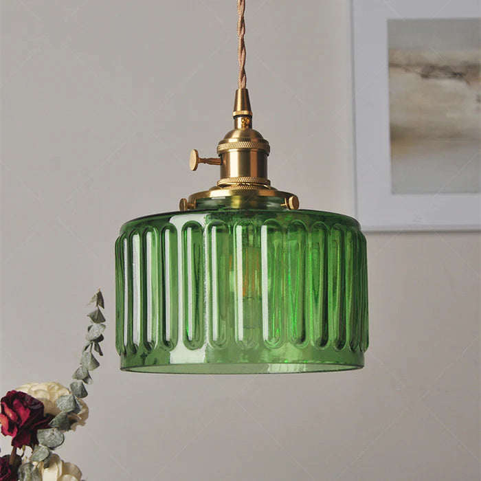 Elyan - vintage skleněná závěsná lampa