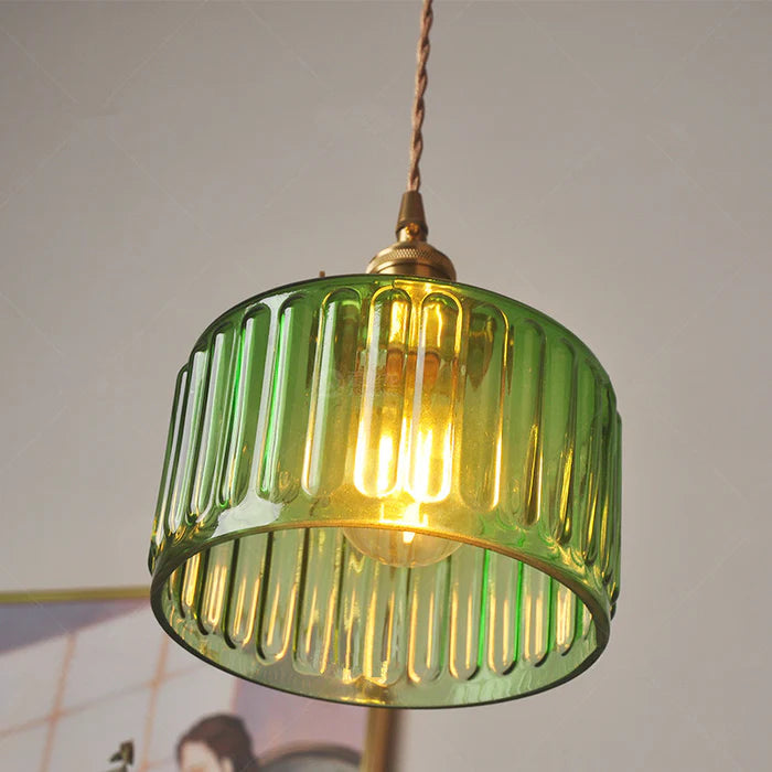 Elyan - vintage skleněná závěsná lampa
