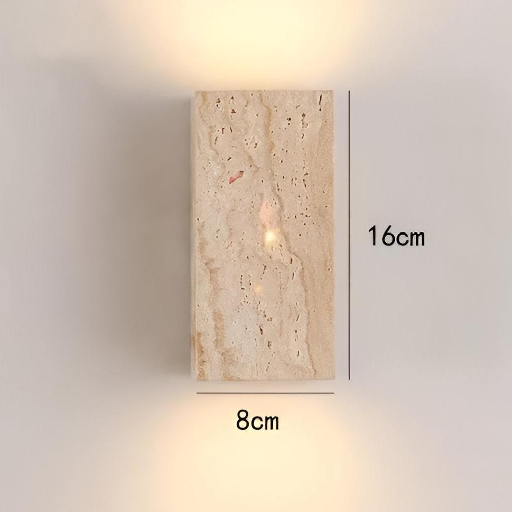 Terravix – Travertine Stone Minimalist Outdoor LED Wall Light