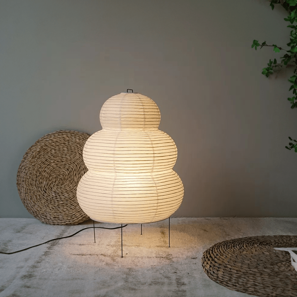 Erosia – Artistic Wabi-Sabi Rice Paper Floor Lamp with Adjustable Stand