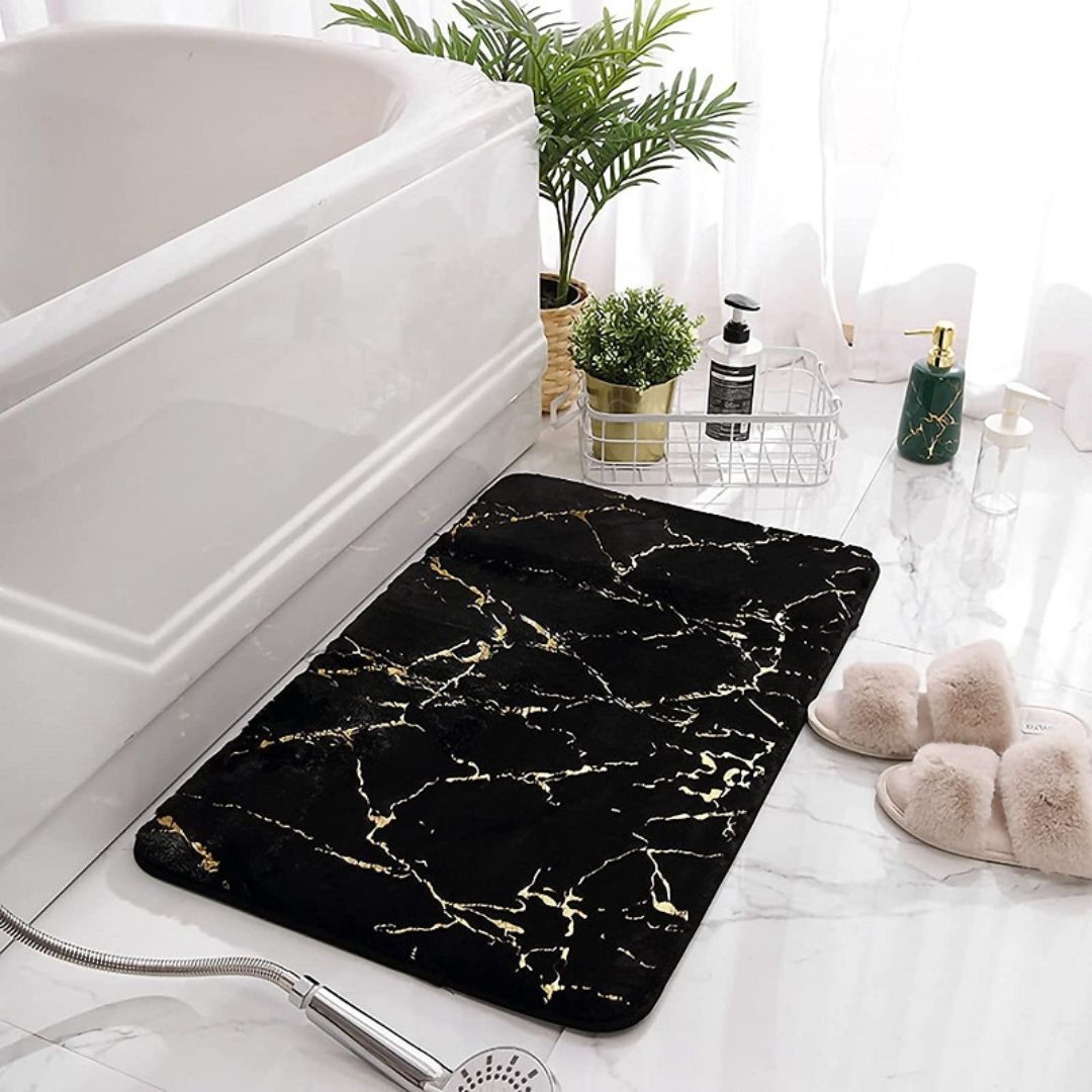 Carvelle – Tappeto antiscivolo lavabile con motivo marmo